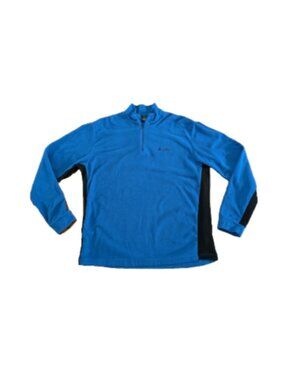 Odlo Men's Long Sleeve Blue 1/4 Zip Running Shirt Fleece Performance Sz XXL